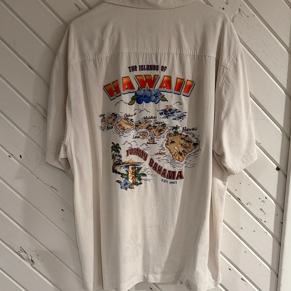 Tommy Bahama Cream Casual Button Down Shirt - Picture 3 of 4